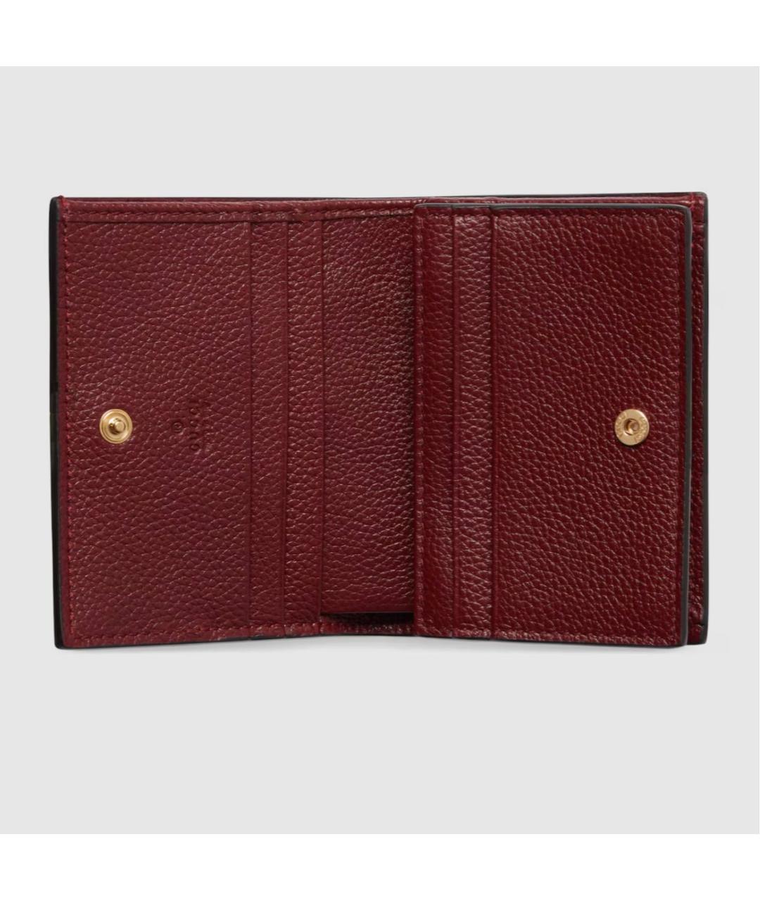 GUCCI Бордовый кожаный кошелек, фото 2