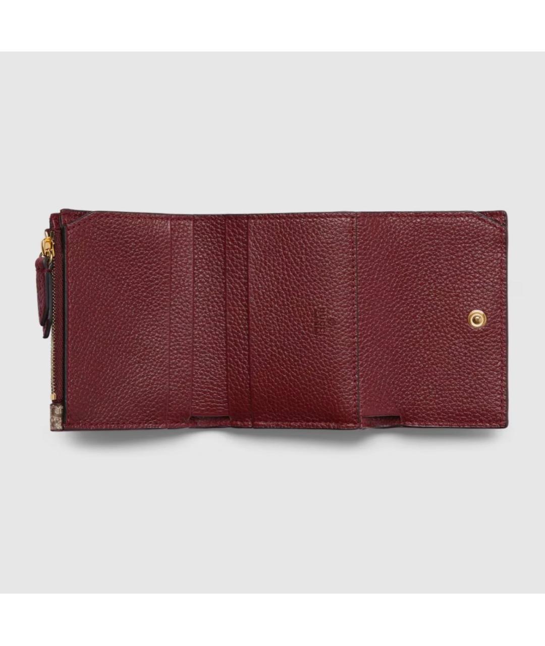 GUCCI Бордовый кожаный кошелек, фото 2