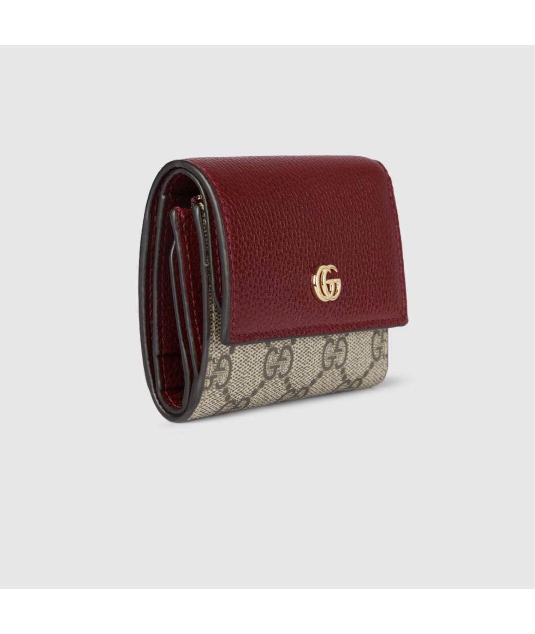 GUCCI Бордовый кожаный кошелек, фото 3