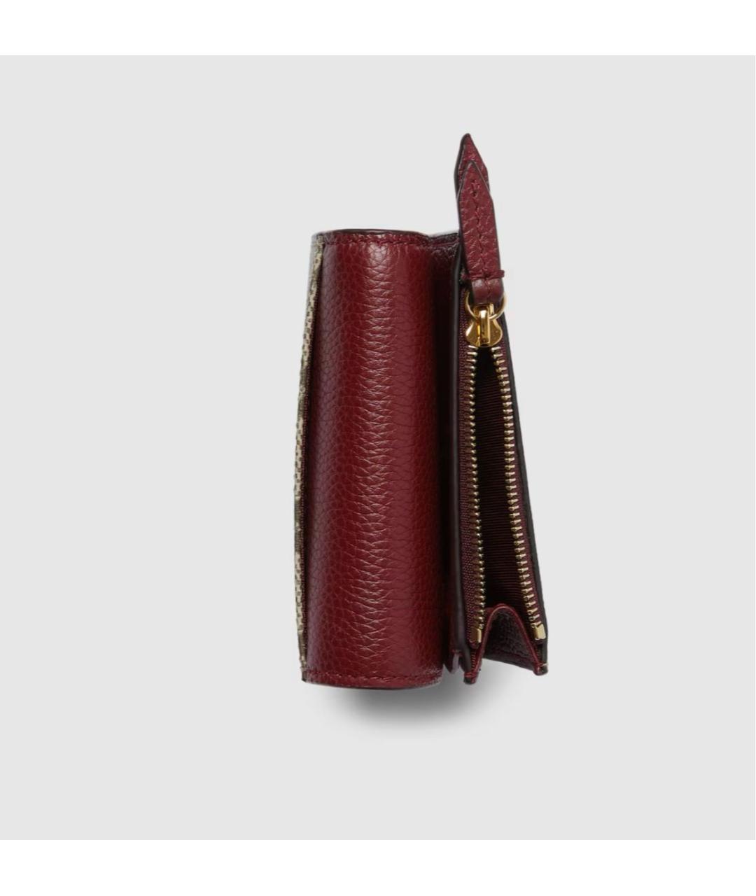 GUCCI Бордовый кожаный кошелек, фото 6