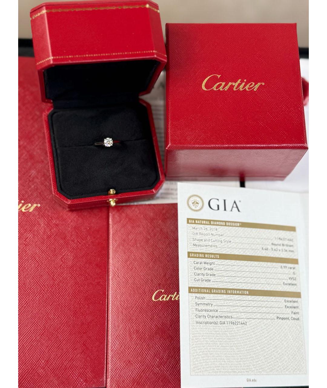 CARTIER Серебряное платиновое кольцо, фото 2