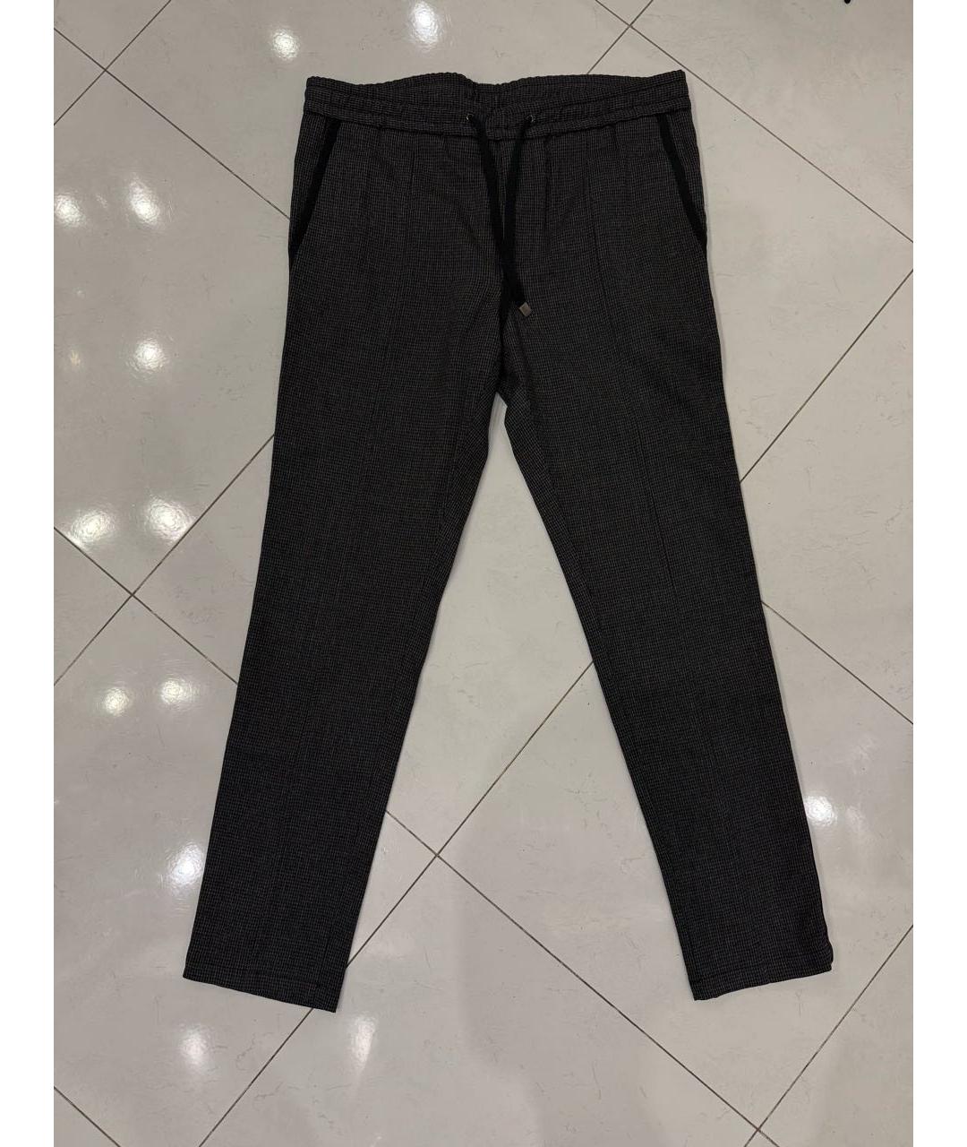 DOLCE&GABBANA Антрацитовые шерстяные повседневные брюки, фото 7