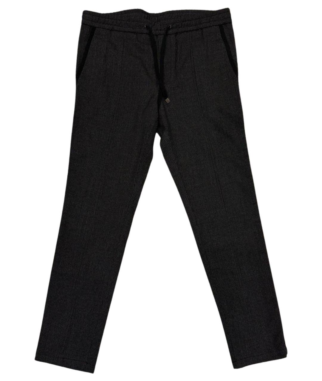 DOLCE&GABBANA Антрацитовые шерстяные повседневные брюки, фото 1