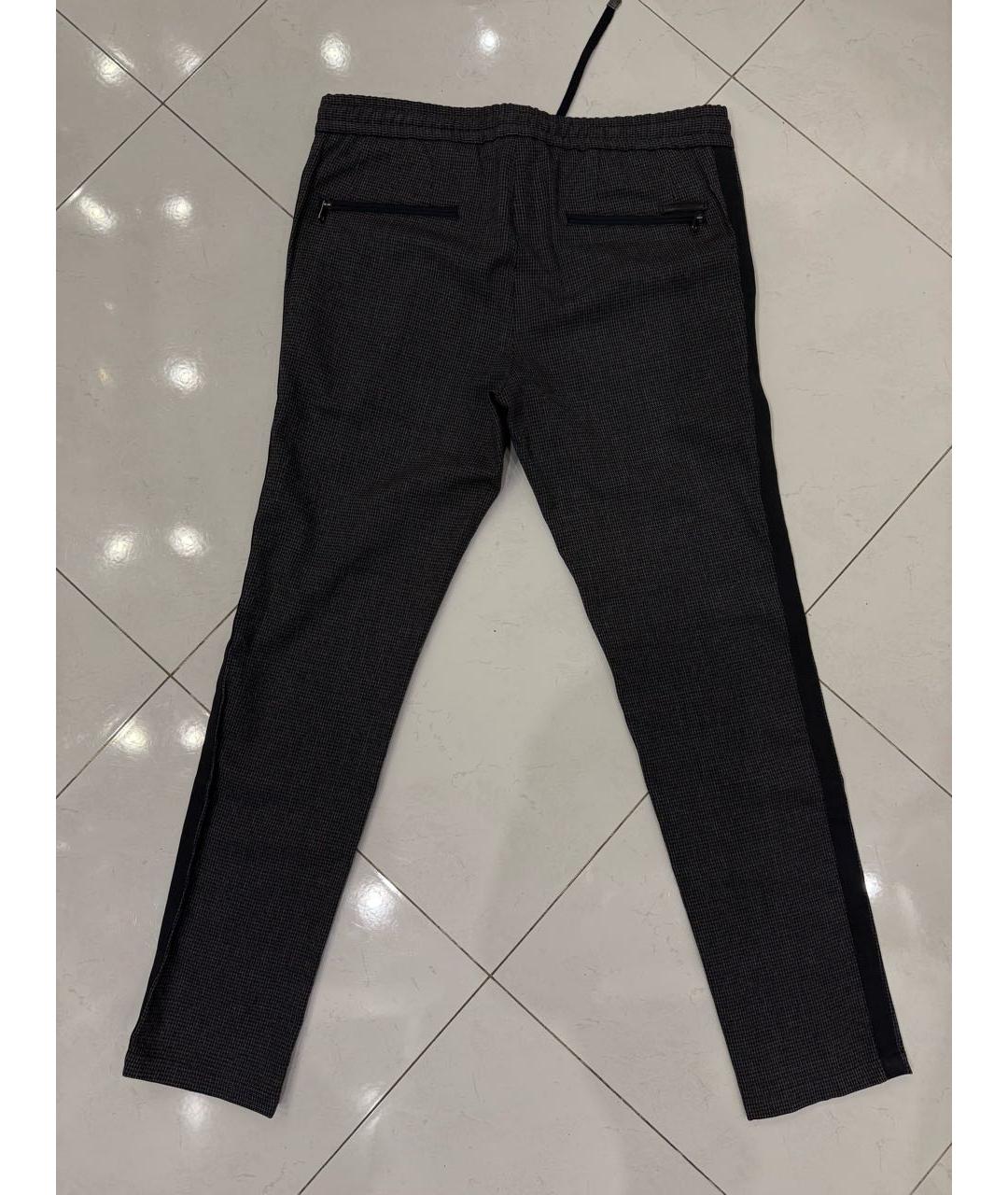 DOLCE&GABBANA Антрацитовые шерстяные повседневные брюки, фото 2