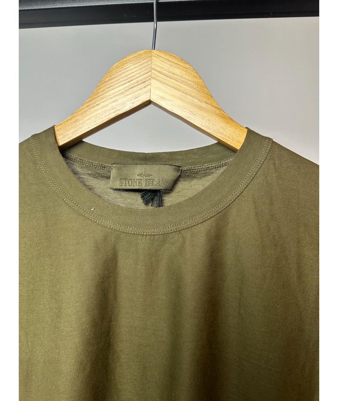 STONE ISLAND Зеленая хлопковая футболка, фото 3