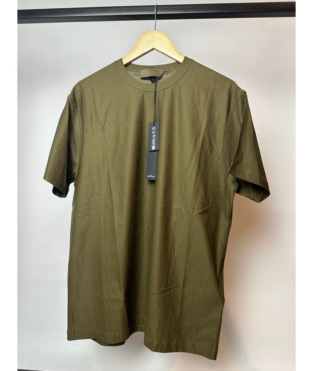 STONE ISLAND Зеленая хлопковая футболка, фото 8