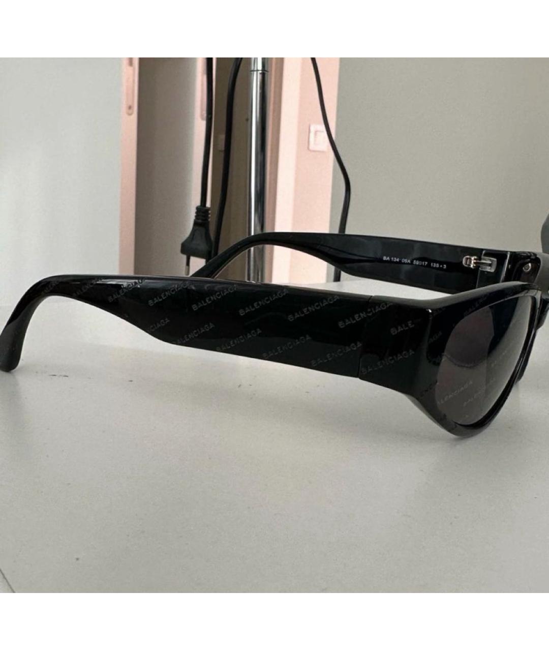 BALENCIAGA Черные пластиковые солнцезащитные очки, фото 2