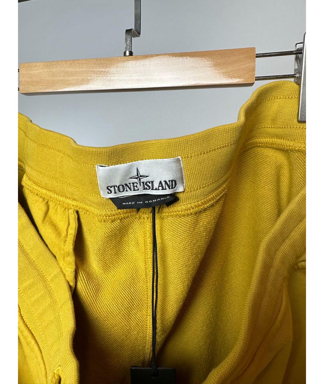 STONE ISLAND Желтые хлопковые шорты, фото 4