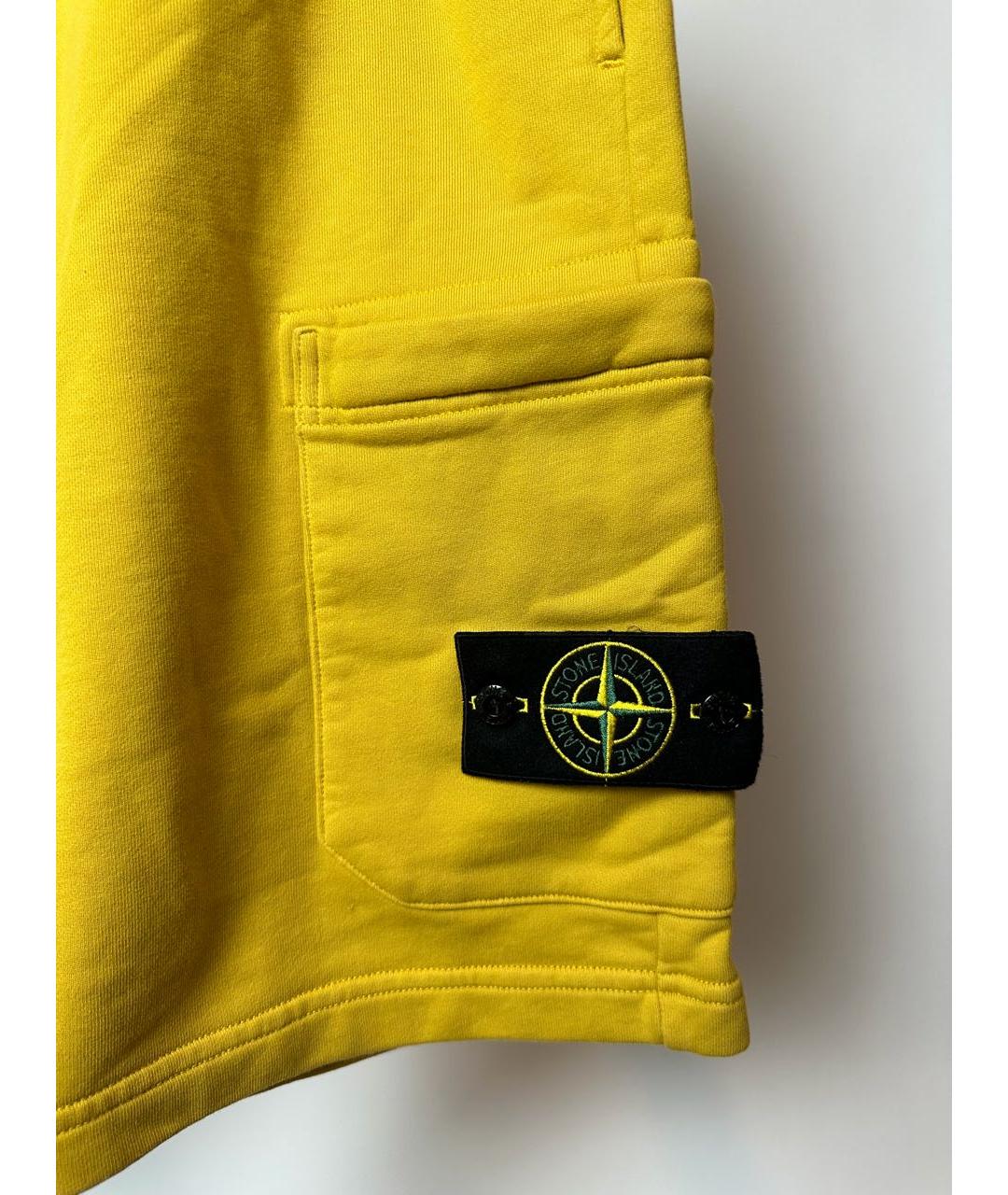 STONE ISLAND Желтые хлопковые шорты, фото 2