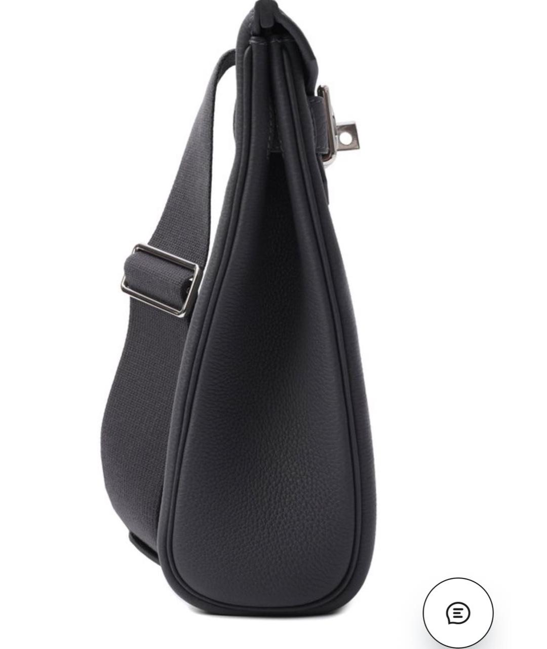 HERMES Серая кожаная сумка на плечо, фото 3