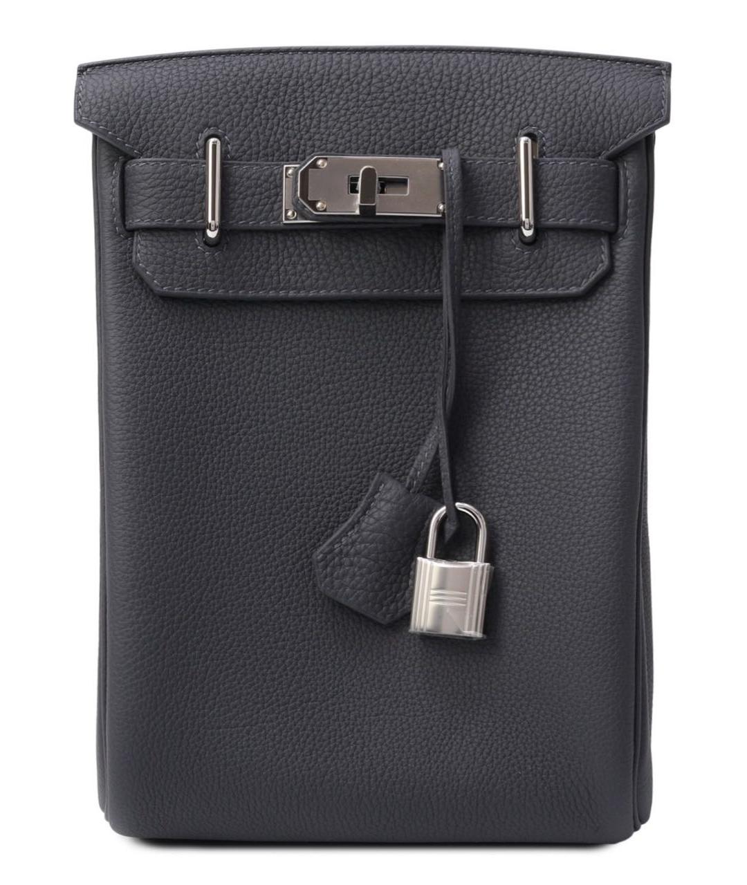 HERMES Серая кожаная сумка на плечо, фото 5