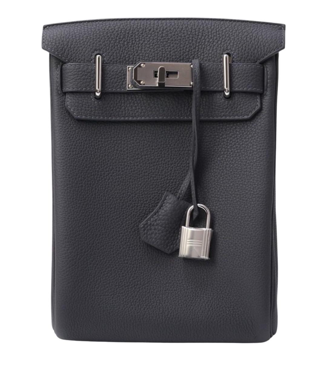 HERMES Серая кожаная сумка на плечо, фото 1