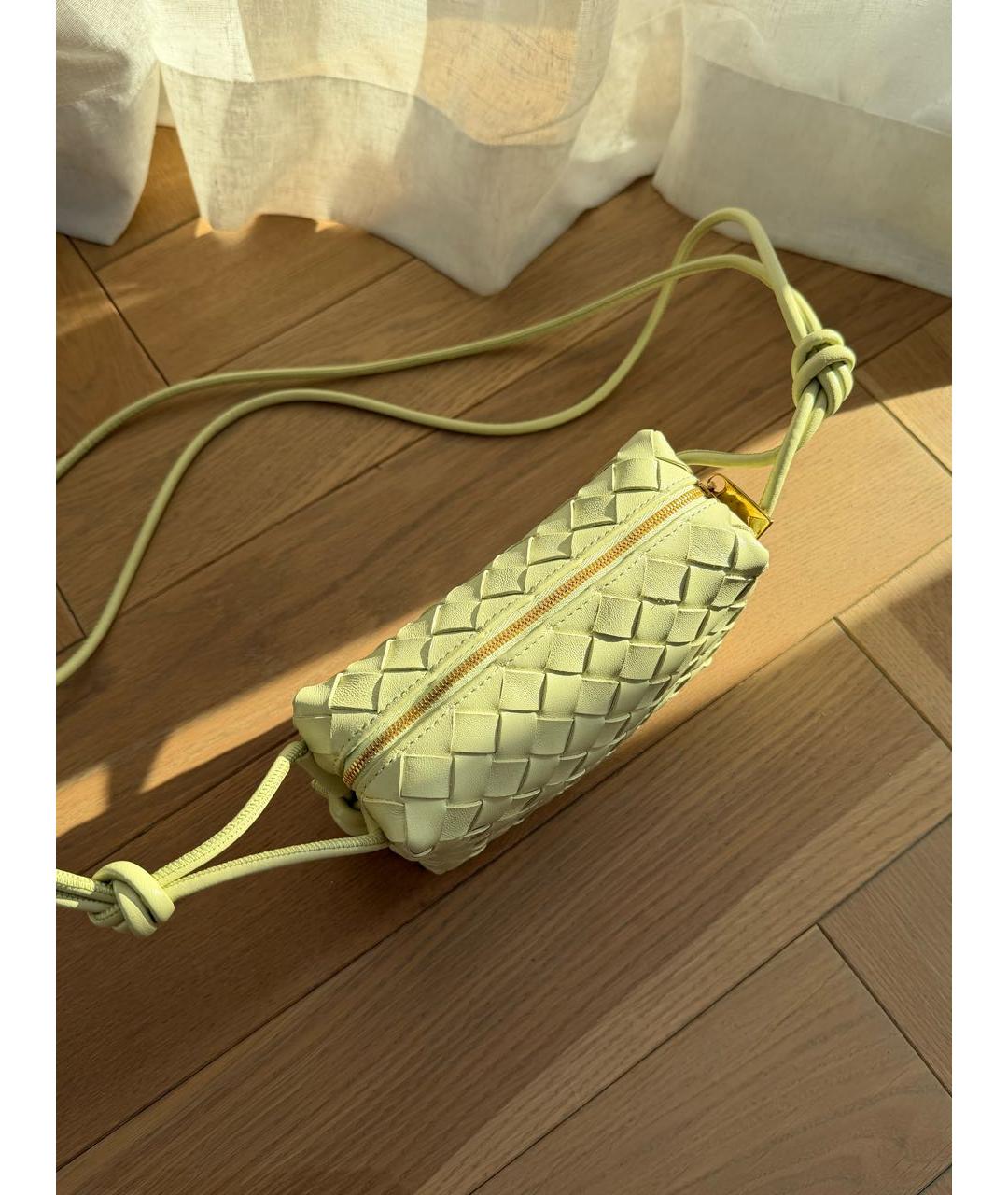 BOTTEGA VENETA Желтая кожаная сумка через плечо, фото 3