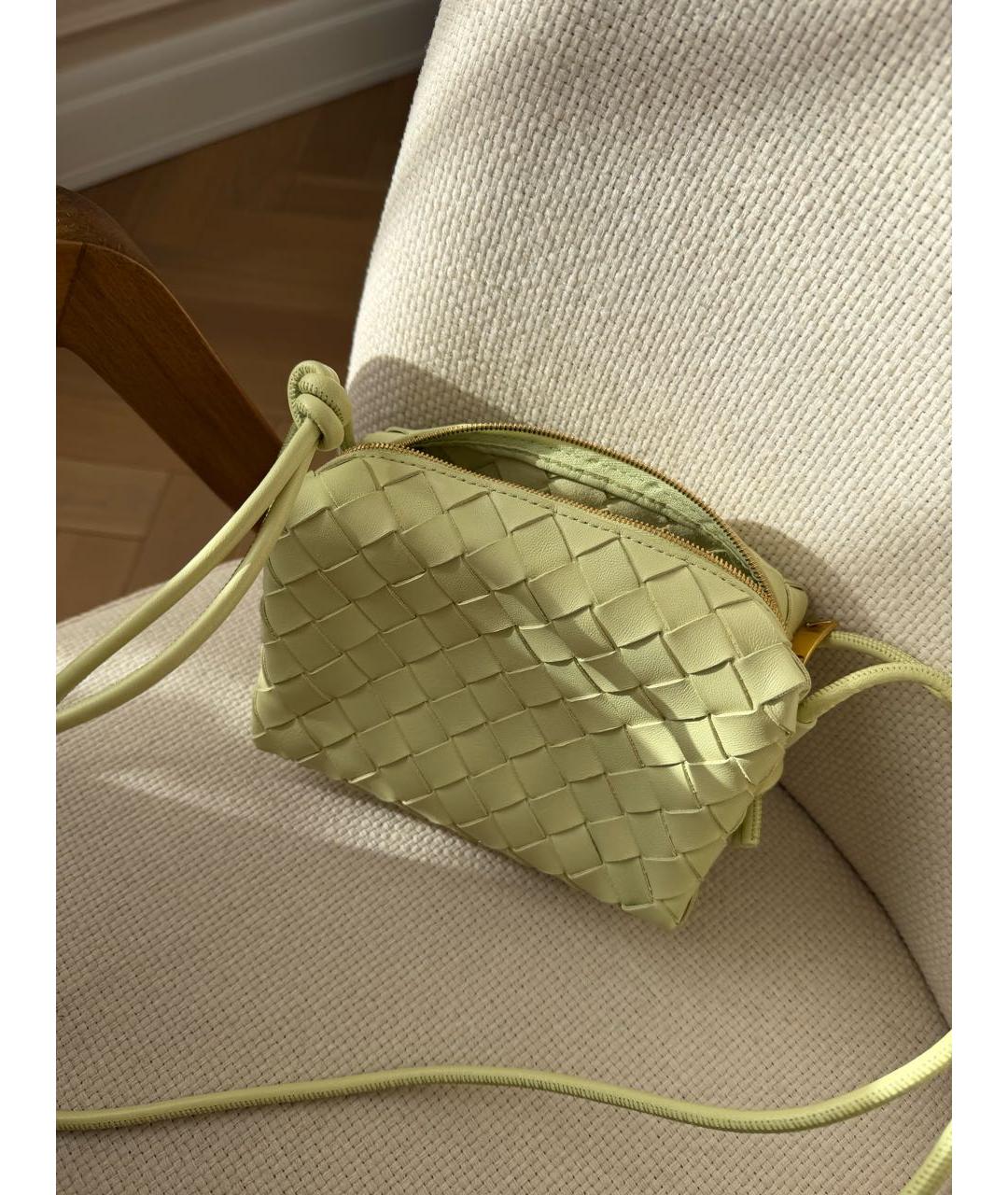 BOTTEGA VENETA Желтая кожаная сумка через плечо, фото 2