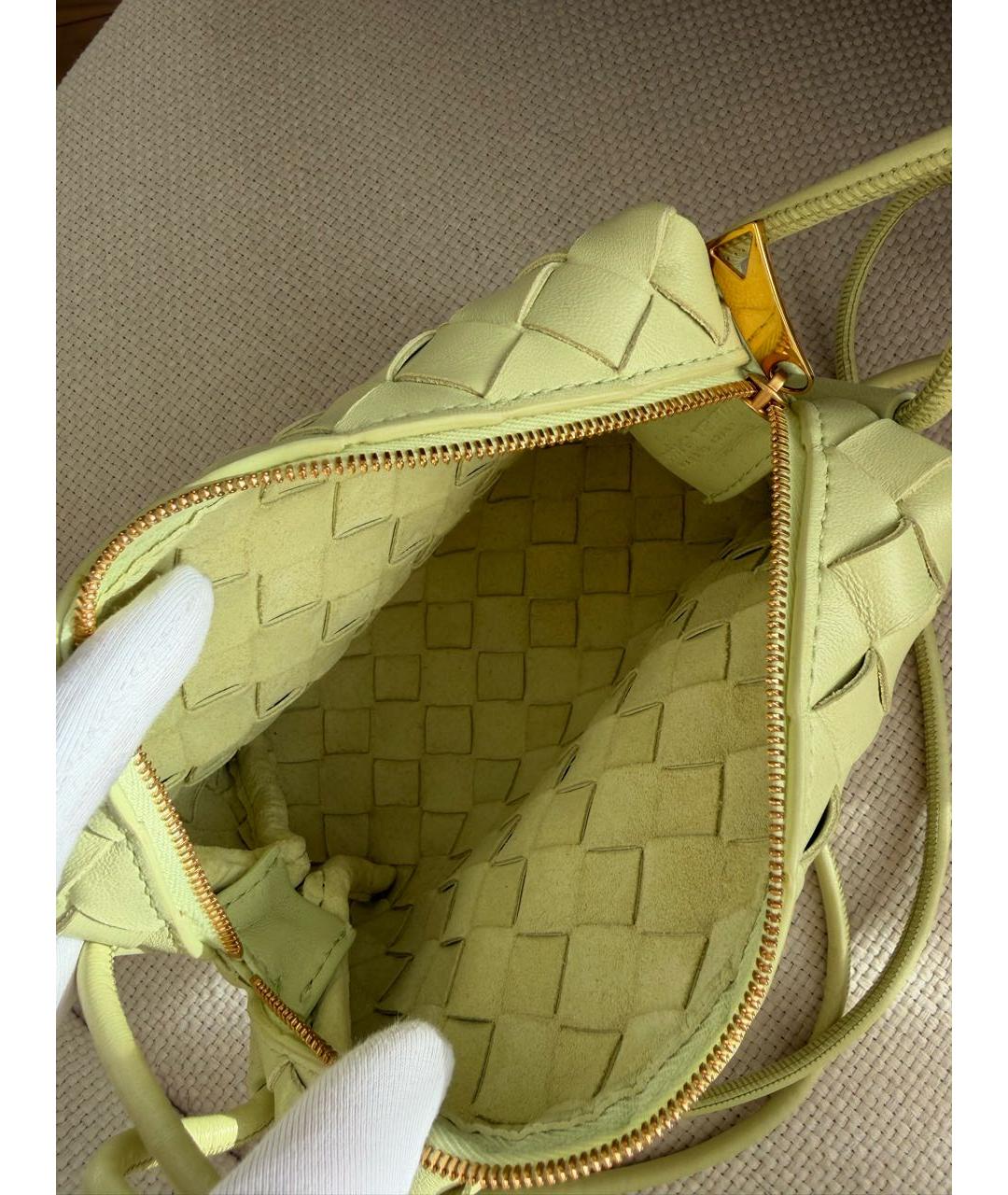 BOTTEGA VENETA Желтая кожаная сумка через плечо, фото 4