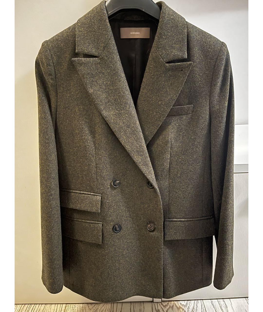 12 STOREEZ Зеленый шерстяной костюм с брюками, фото 8