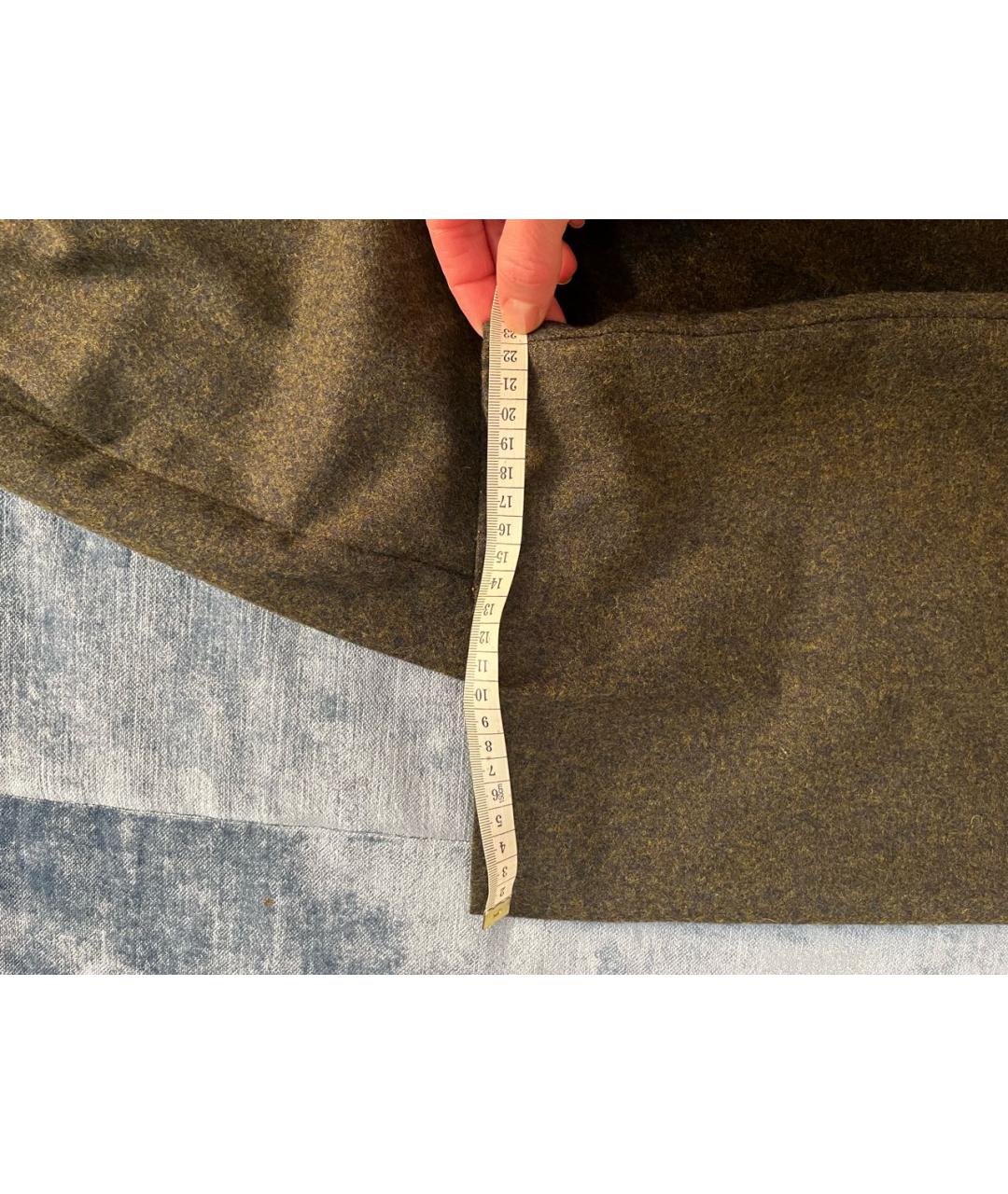 12 STOREEZ Зеленый шерстяной костюм с брюками, фото 5