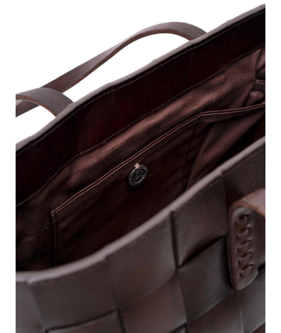 Dragon Diffusion Коричневая кожаная сумка тоут, фото 4