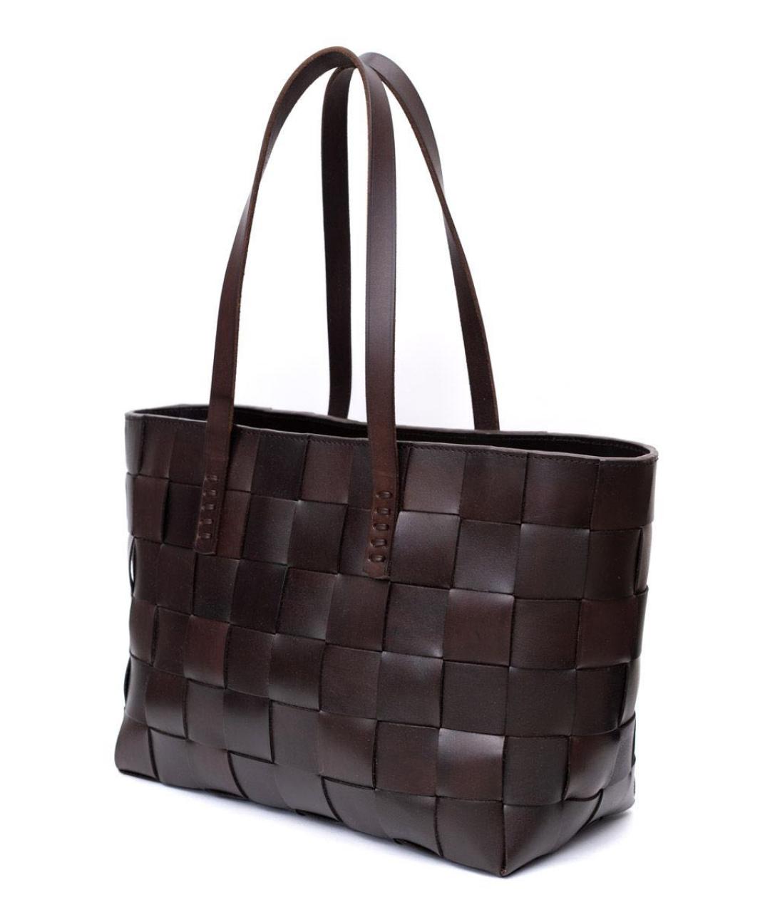 Dragon Diffusion Коричневая кожаная сумка тоут, фото 2