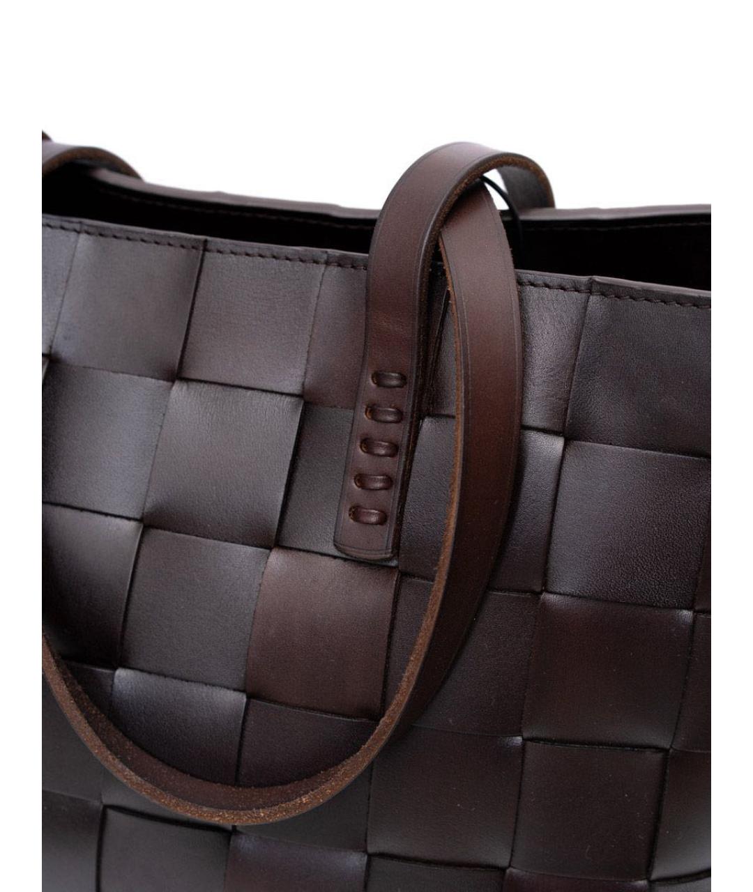 Dragon Diffusion Коричневая кожаная сумка тоут, фото 3