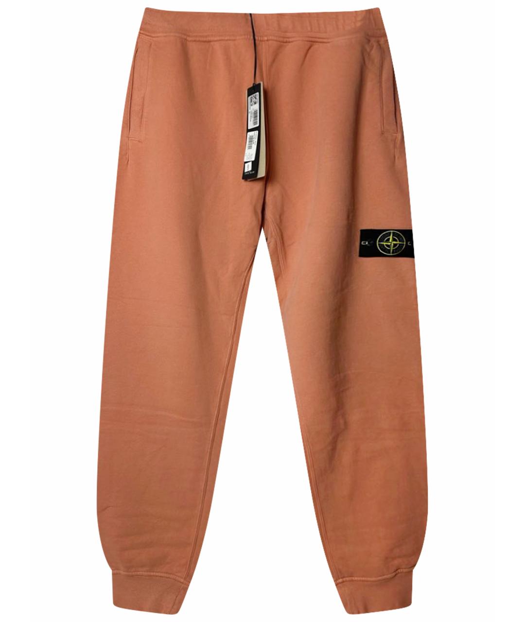 STONE ISLAND Оранжевое хлопковые повседневные брюки, фото 1