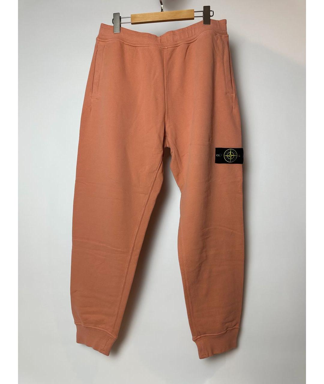 STONE ISLAND Оранжевое хлопковые повседневные брюки, фото 2