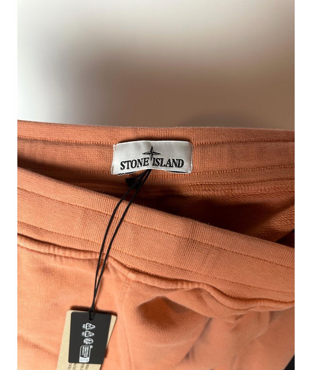 STONE ISLAND Оранжевое хлопковые повседневные брюки, фото 5