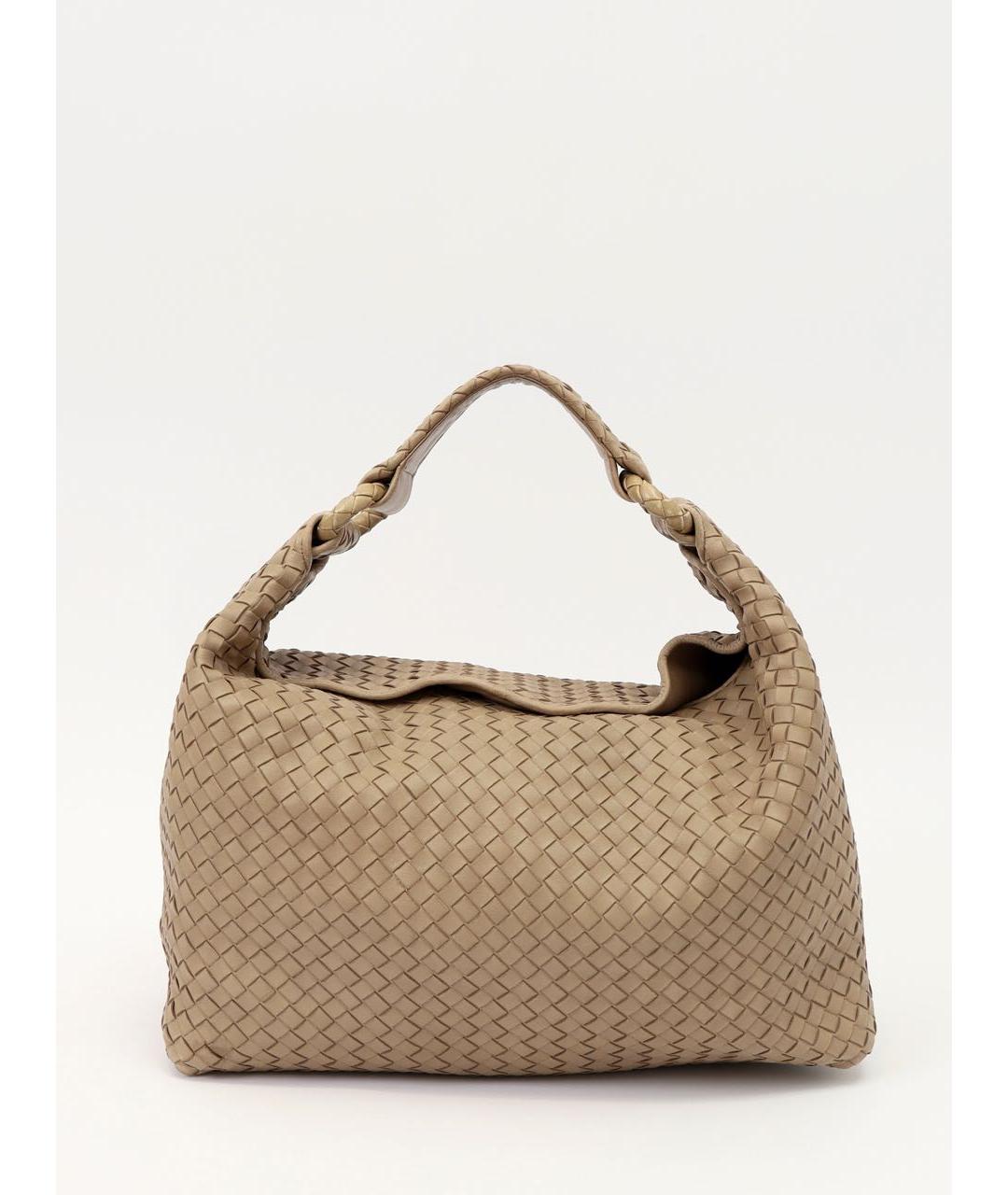 BOTTEGA VENETA Бежевая кожаная сумка тоут, фото 9