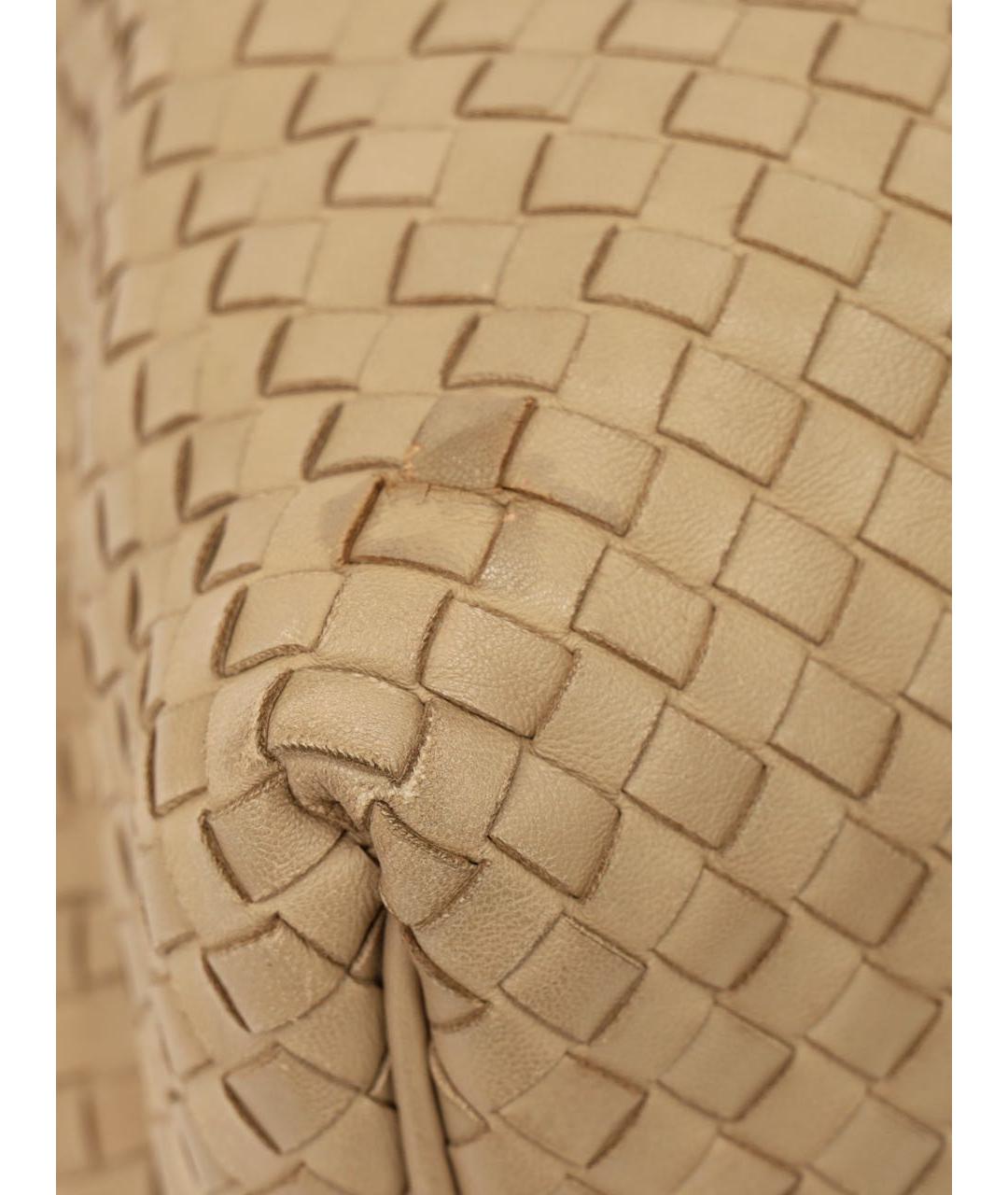 BOTTEGA VENETA Бежевая кожаная сумка тоут, фото 7