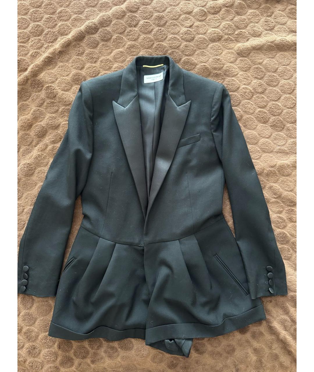 SAINT LAURENT Черный шерстяной комбинезон, фото 9