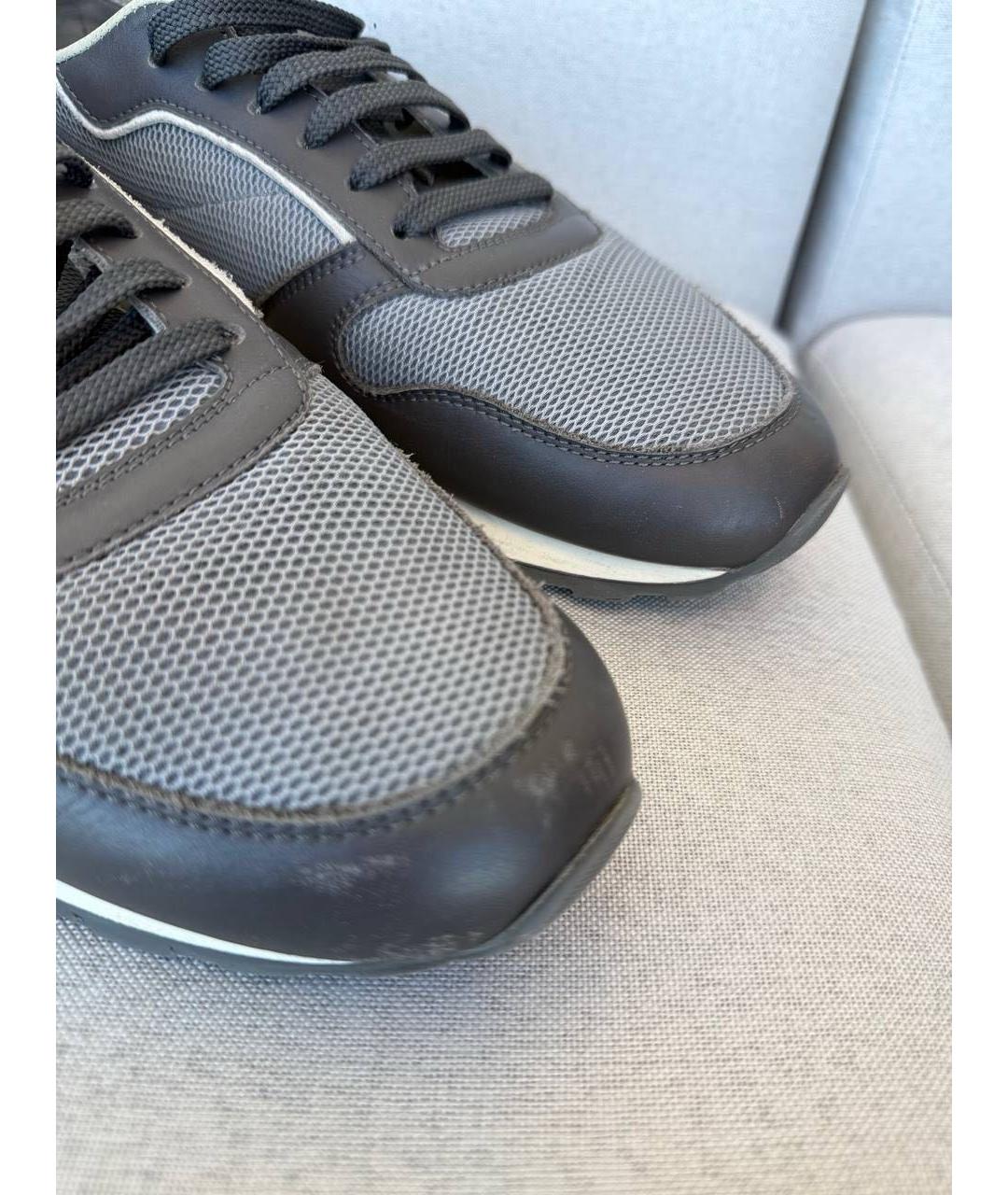 BRUNELLO CUCINELLI Серые текстильные низкие кроссовки / кеды, фото 8