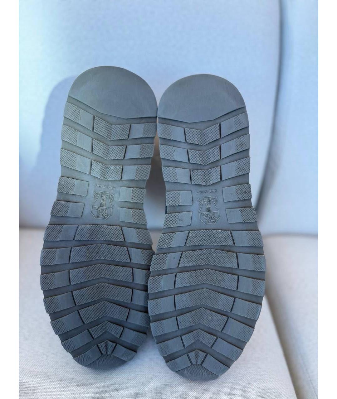 BRUNELLO CUCINELLI Серые текстильные низкие кроссовки / кеды, фото 4