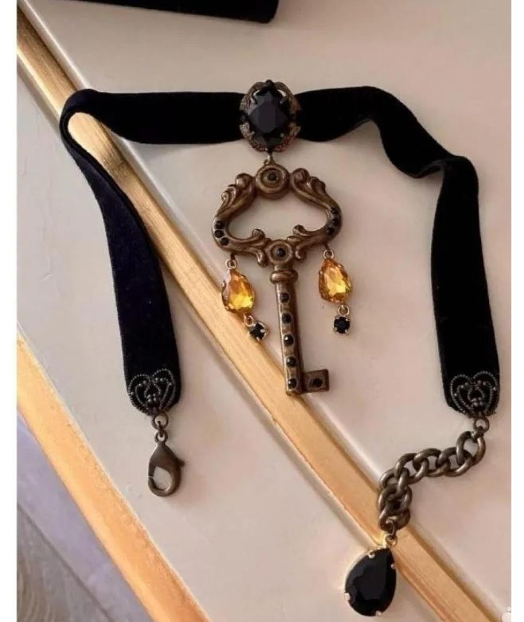 DOLCE&GABBANA Черный металлический чокер, фото 5