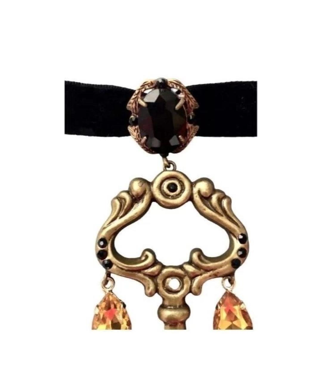 DOLCE&GABBANA Черный металлический чокер, фото 3