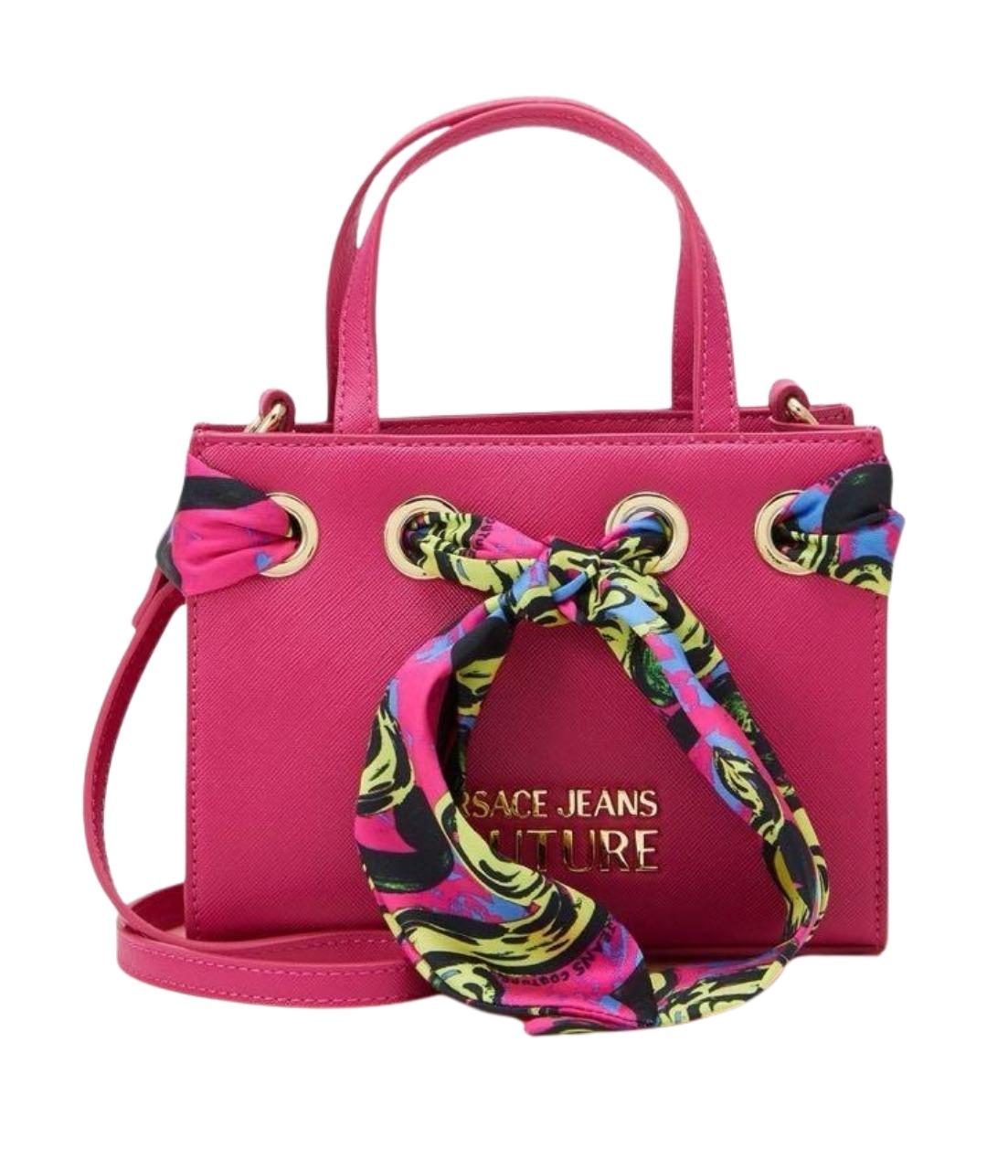 VERSACE JEANS COUTURE Розовая сумка с короткими ручками из искусственной кожи, фото 1