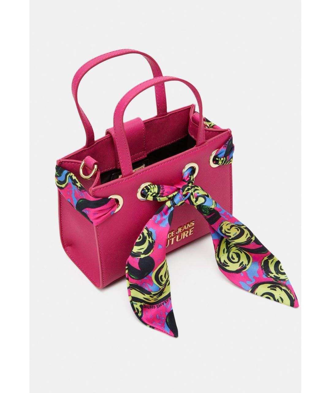 VERSACE JEANS COUTURE Розовая сумка с короткими ручками из искусственной кожи, фото 2