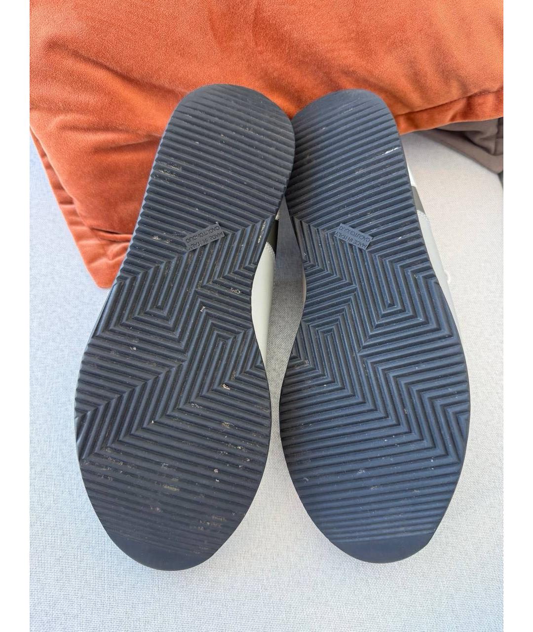 HERMES Серые кожаные низкие кроссовки / кеды, фото 4