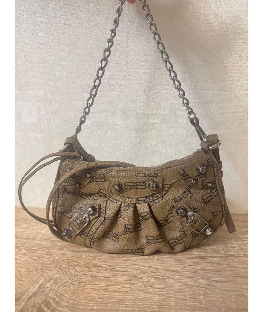 BALENCIAGA Бежевая сумка с короткими ручками, фото 9