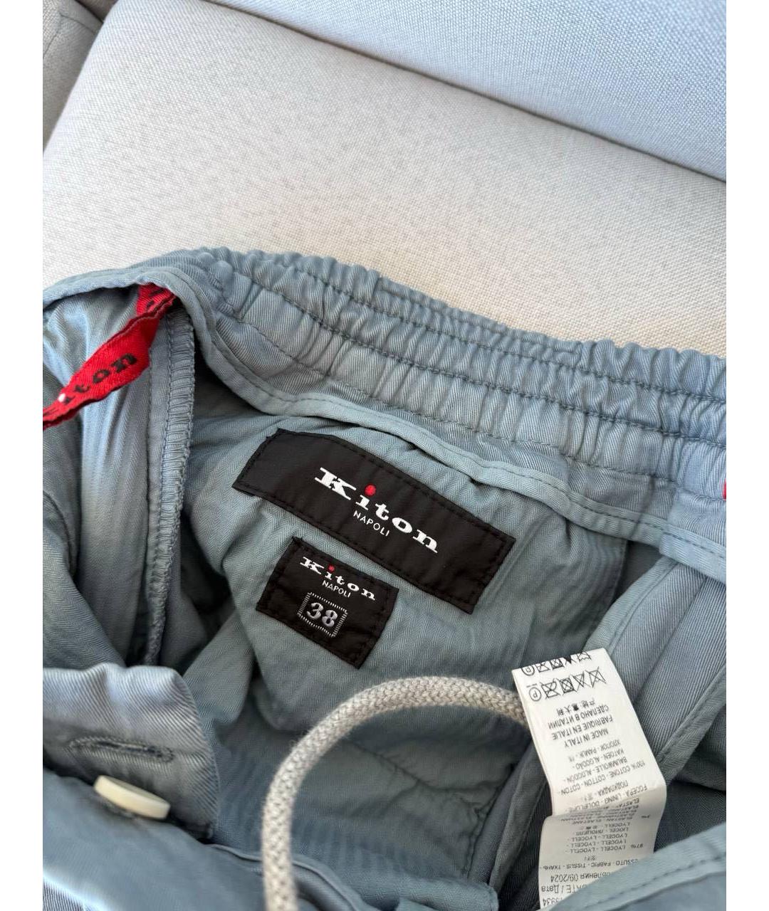 KITON Голубые повседневные брюки, фото 3