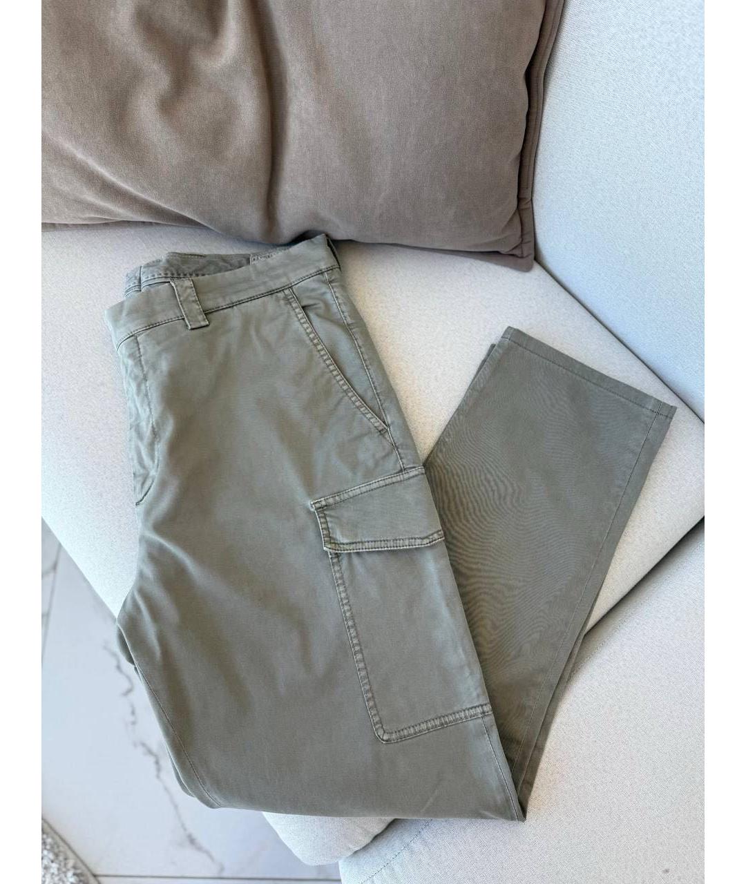 BRUNELLO CUCINELLI Бежевые хлопковые повседневные брюки, фото 3