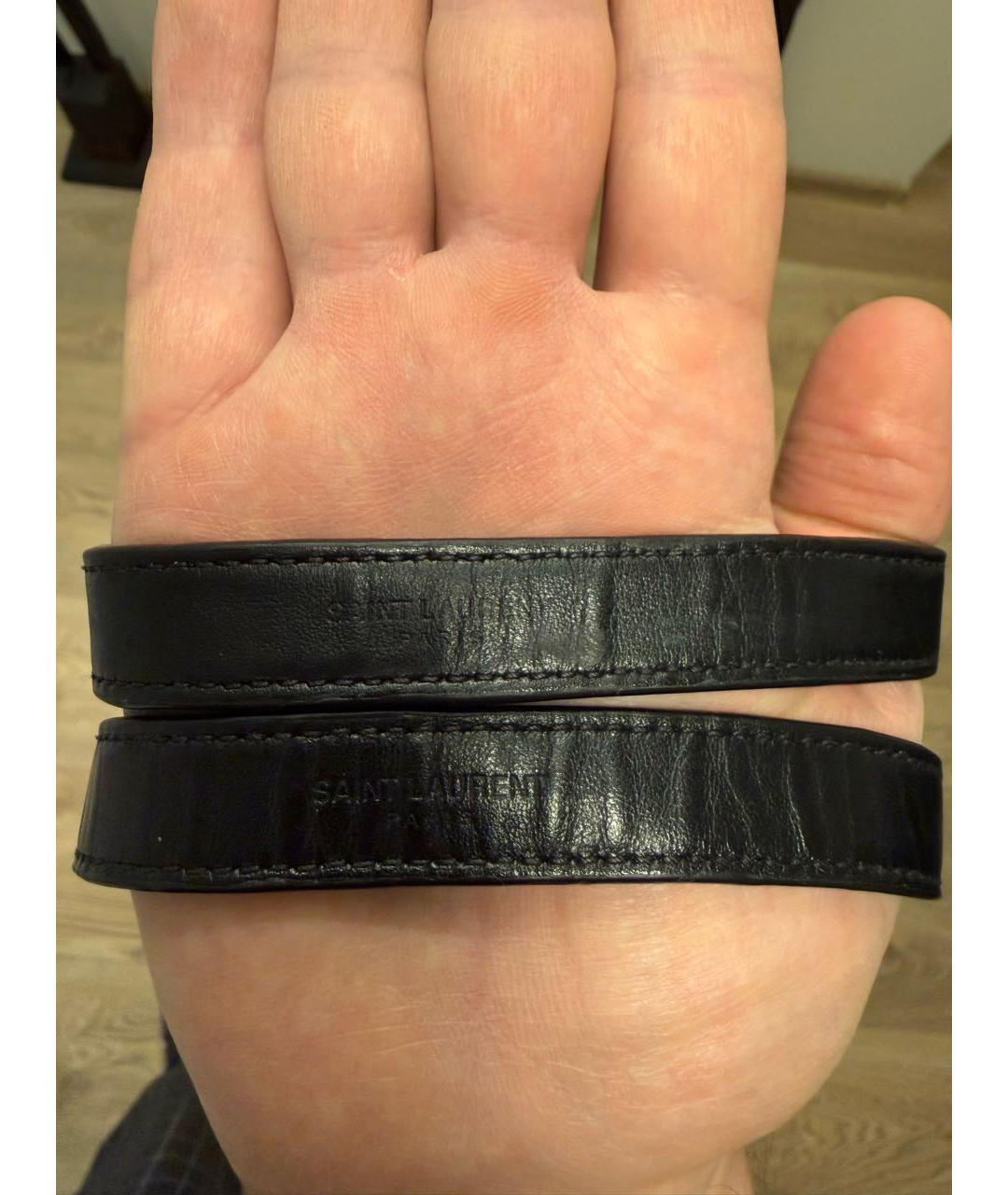 SAINT LAURENT Черная кожаная сумка с короткими ручками, фото 8