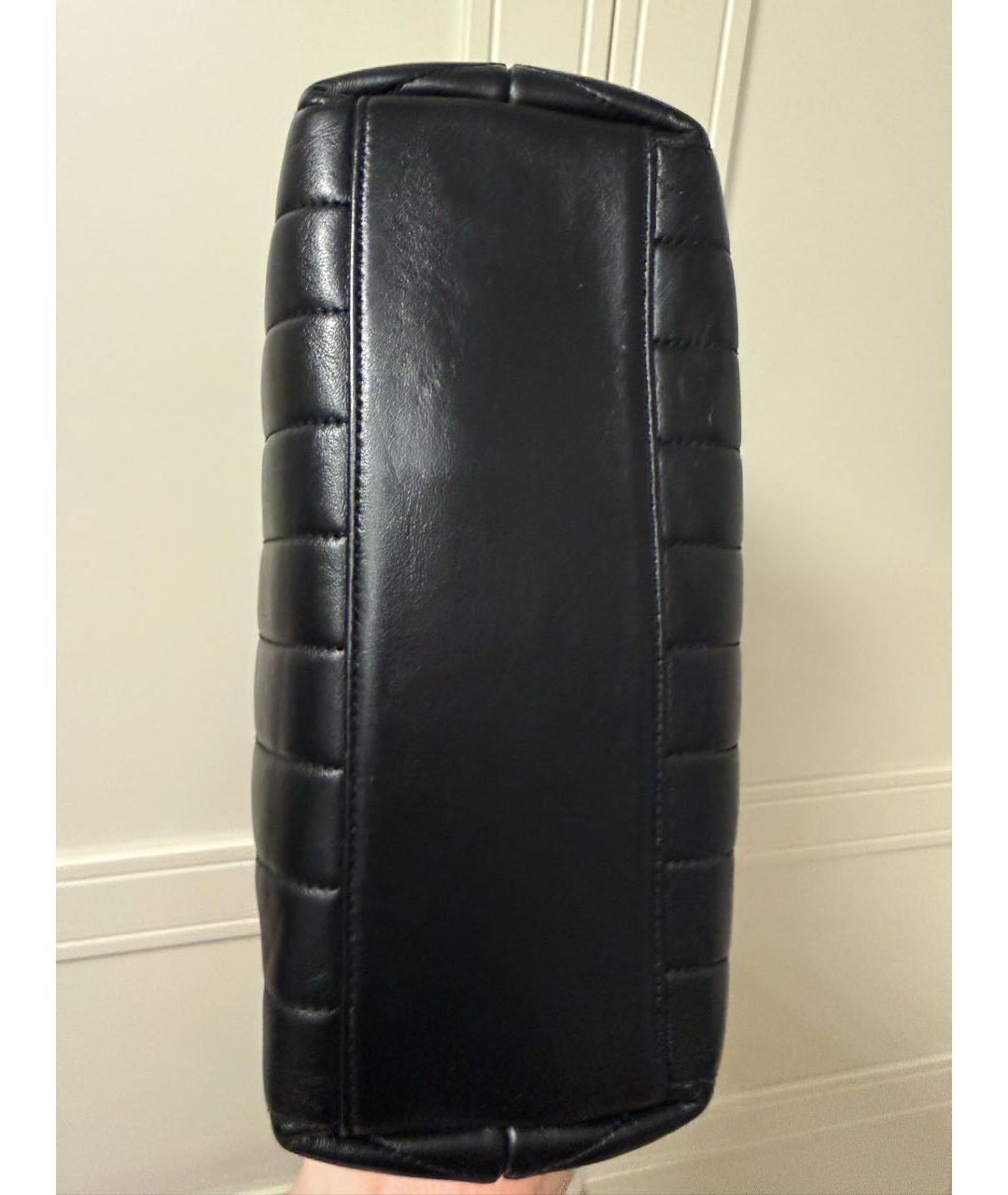 SAINT LAURENT Черная кожаная сумка с короткими ручками, фото 7