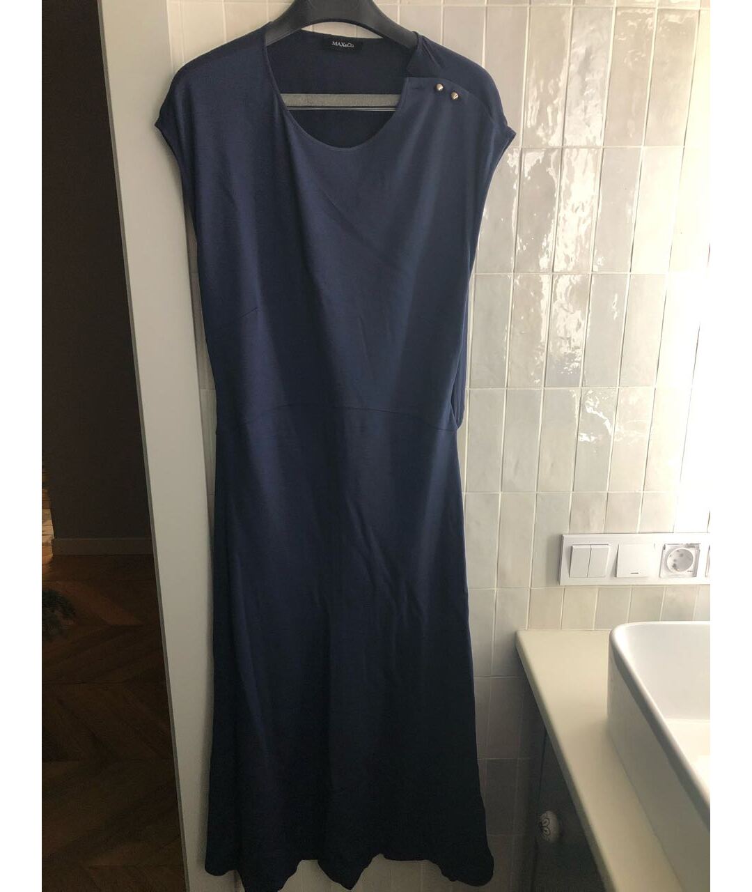 MAX&CO Синее вискозное коктейльное платье, фото 5
