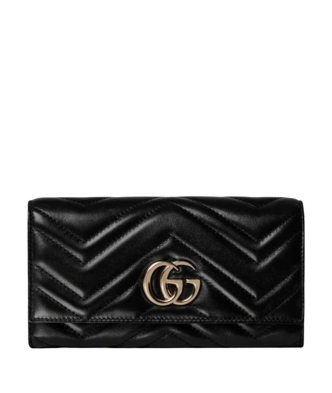 GUCCI Черный кожаный кошелек, фото 1