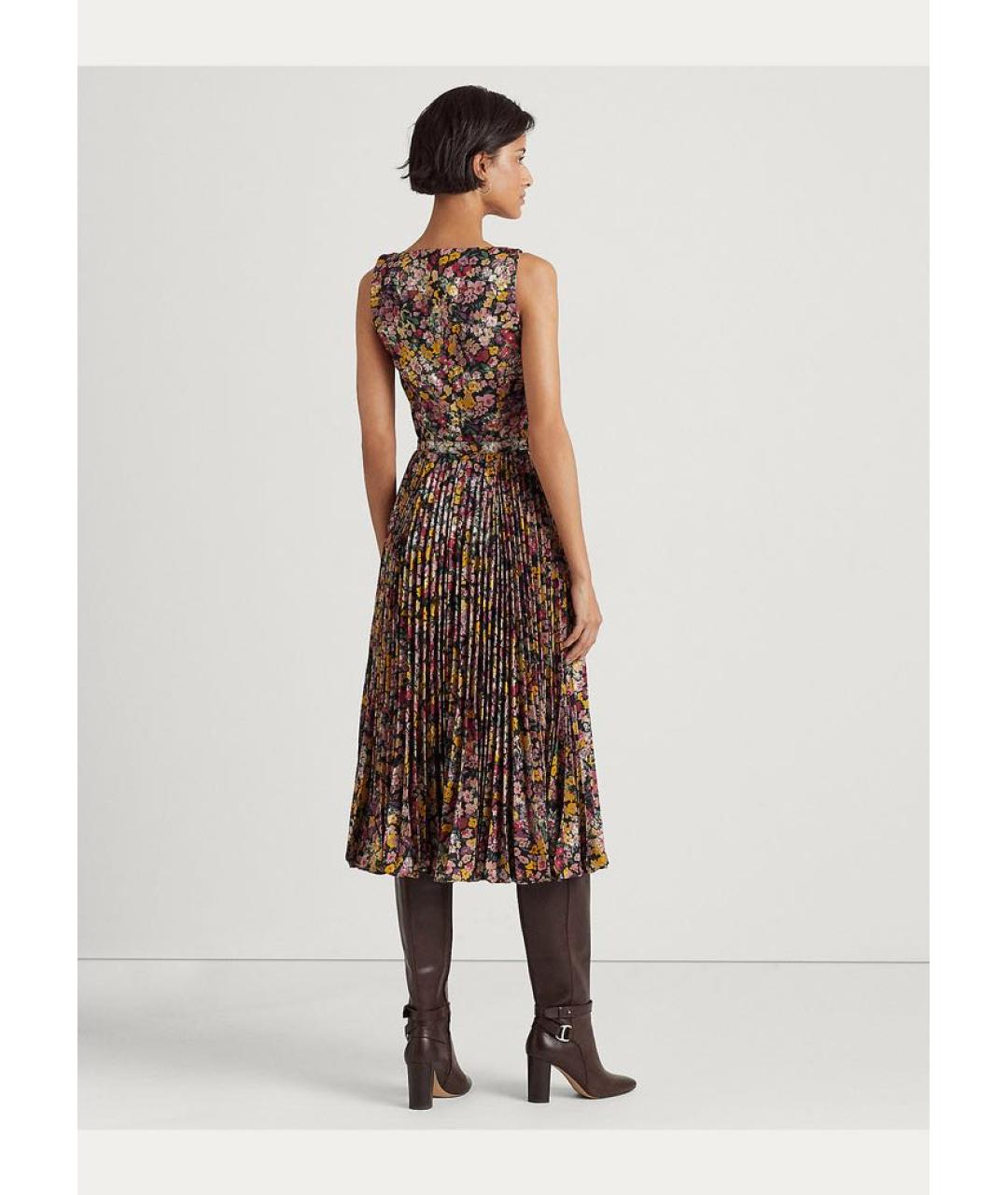 RALPH LAUREN Мульти полиэстеровое коктейльное платье, фото 3