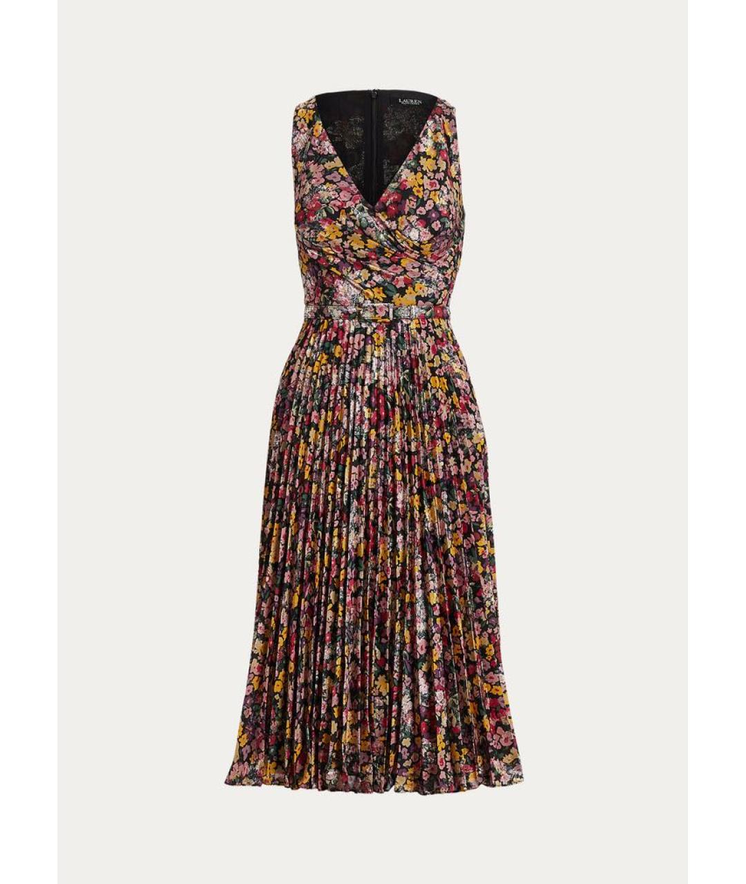 RALPH LAUREN Мульти полиэстеровое коктейльное платье, фото 5