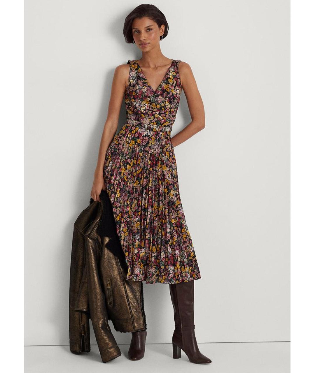 RALPH LAUREN Мульти полиэстеровое коктейльное платье, фото 2