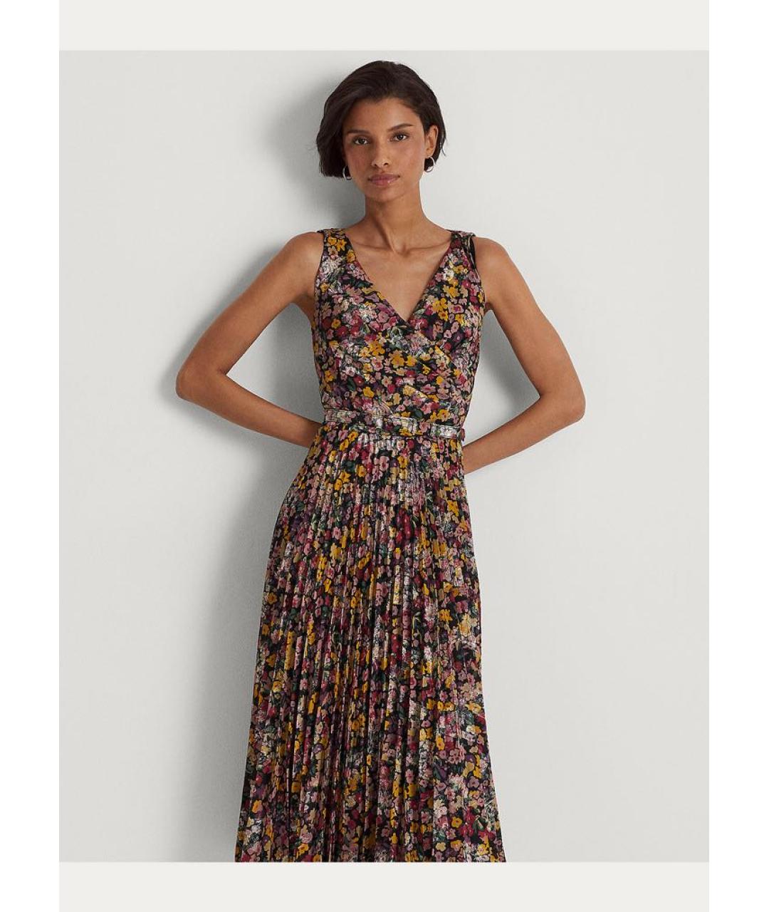 RALPH LAUREN Мульти полиэстеровое коктейльное платье, фото 4