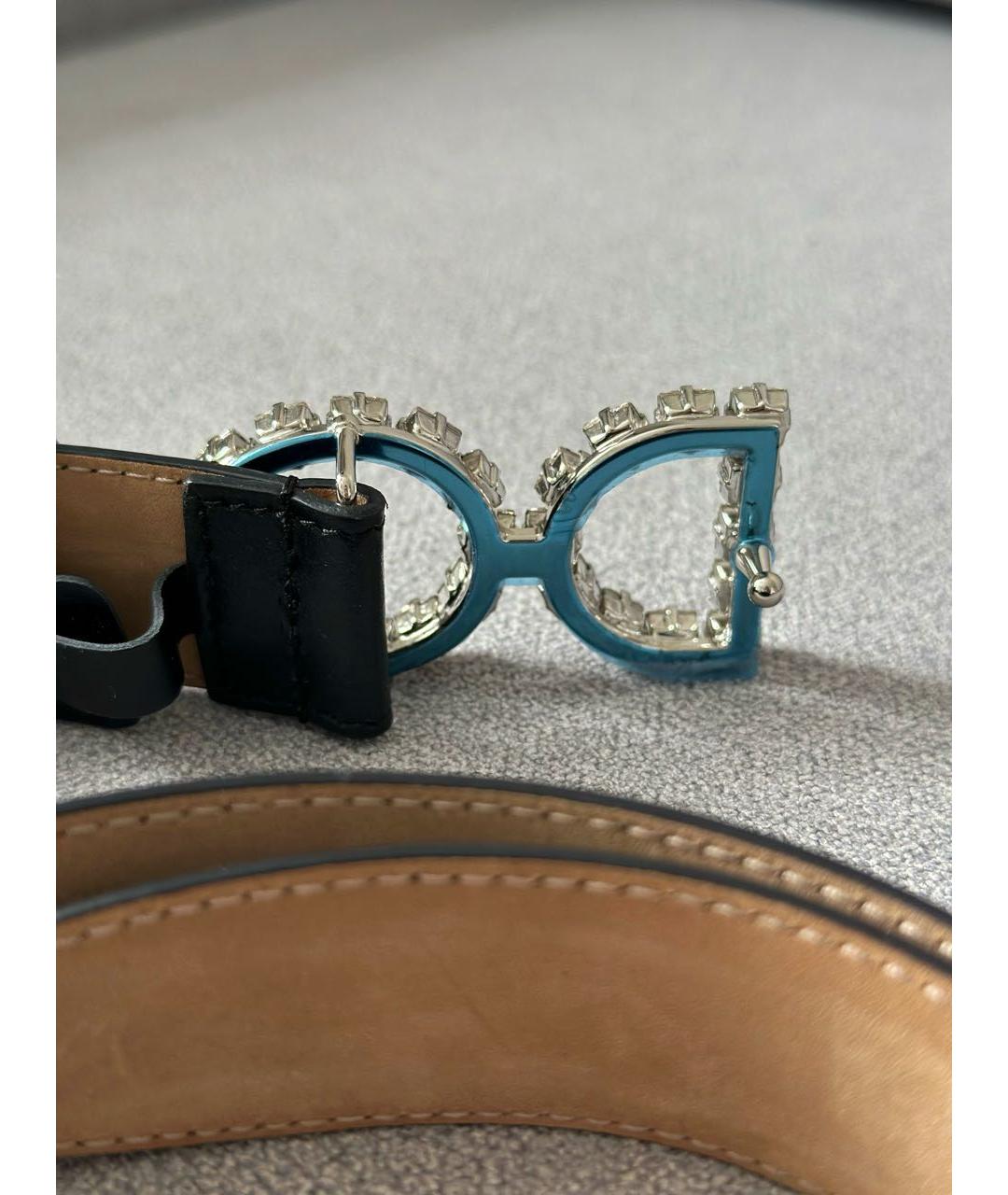 DOLCE&GABBANA Черный кожаный ремень, фото 7