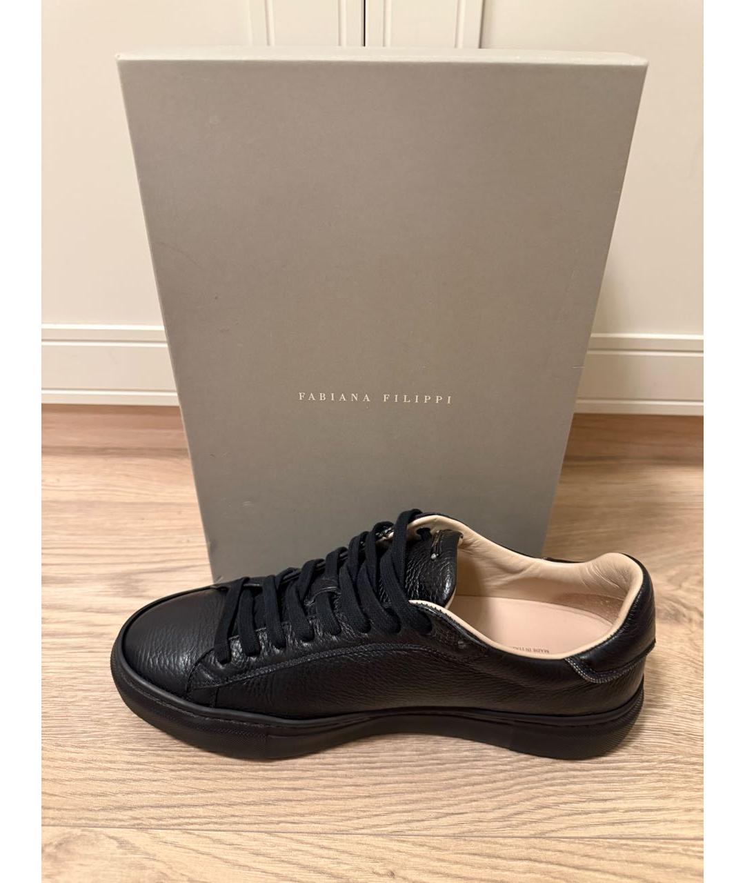 FABIANA FILIPPI Черные кожаные кеды, фото 7